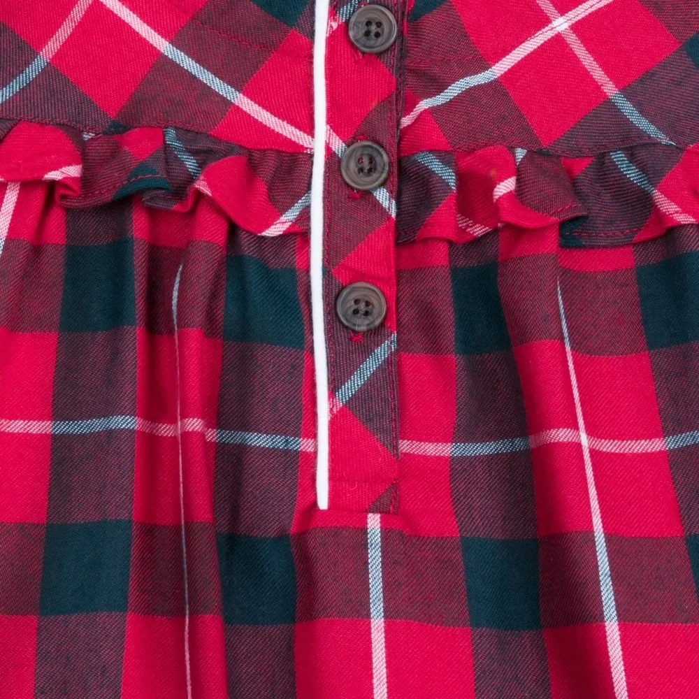 EUC GIRLS SIZE 4 DISNEY OFFICIAL MINNIE MOUSE HOLIDAY PLAID FLANNEL NIGHTSHIRT